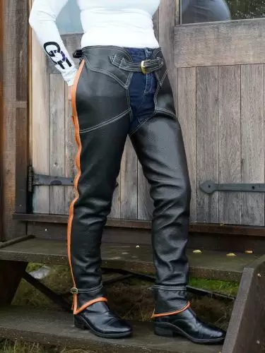 Equino leather full chaps front view
