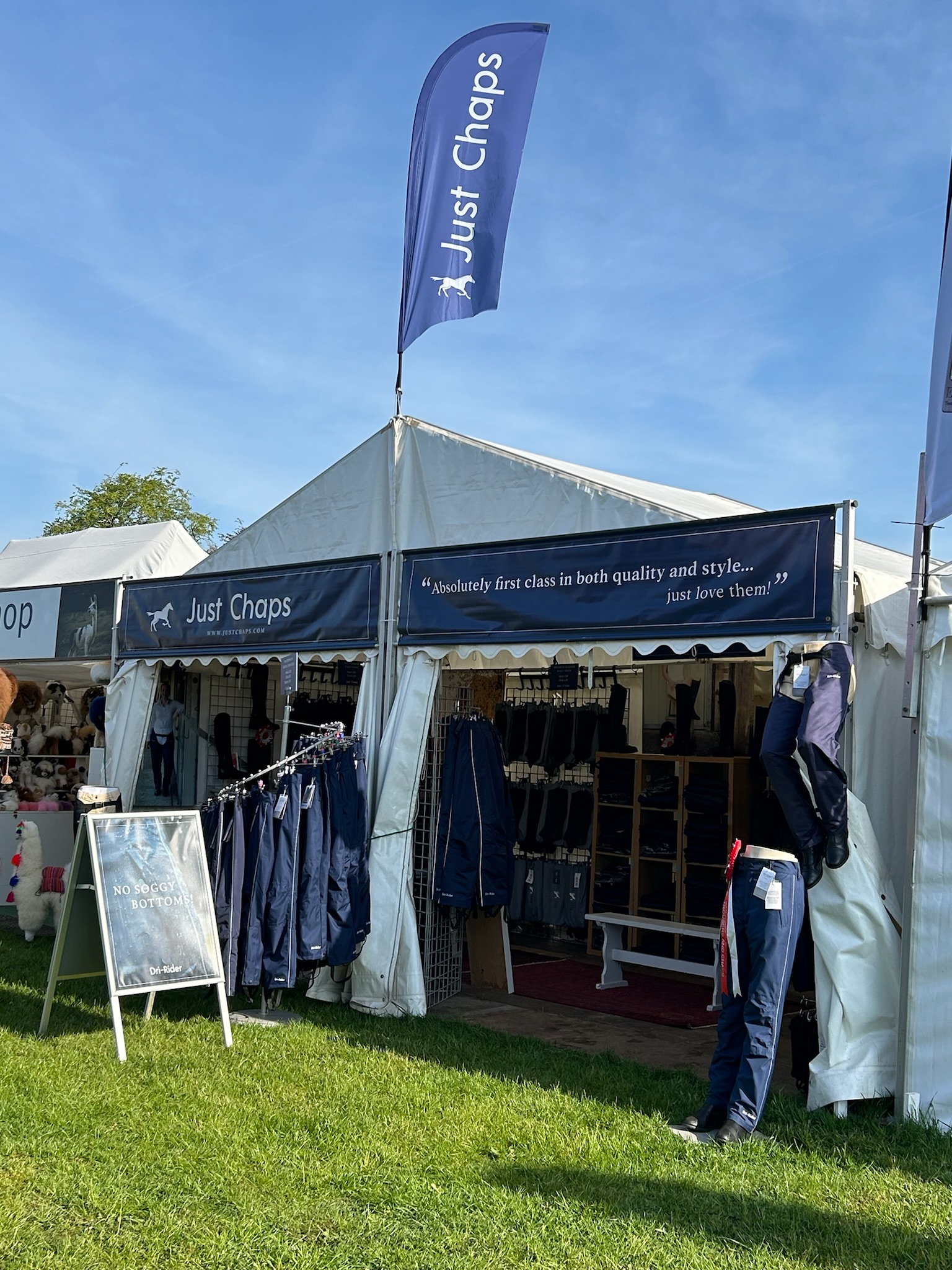 Just Chaps stand at Badminton Horse Trials